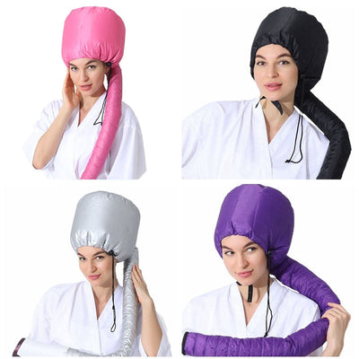 【Hood Hat】Portable Soft Hair Drying Cap Bonnet Hood Hat Blow Dryer Attachment Curl Tools Gray Hairdressing Salon Beauty Tools Straight/curly hair
