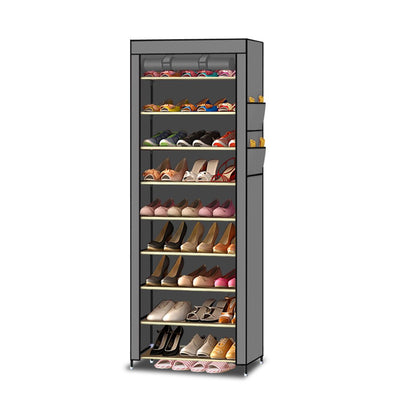 Grey 10 Tiers Shoe Rack Holder