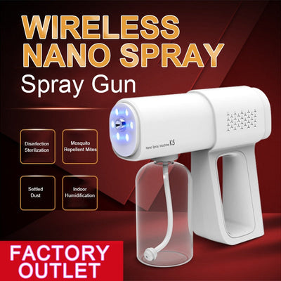 380ML Electric Nano Blue Light Steam Spray K5 Wireless Fogging Disinfection Sprayer Gun