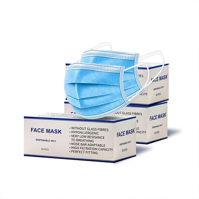 50pcs Disposable Mask Face Masks Filter Anti PM2.5 Dust Respirator 3 Layers Minimum Quantity 20