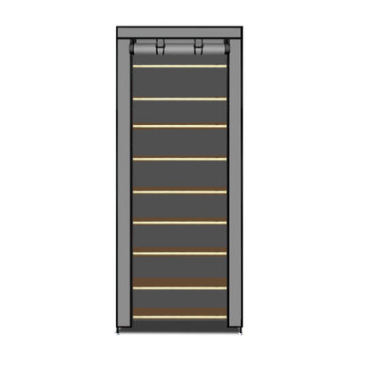 Grey 10 Tiers Shoe Rack Holder