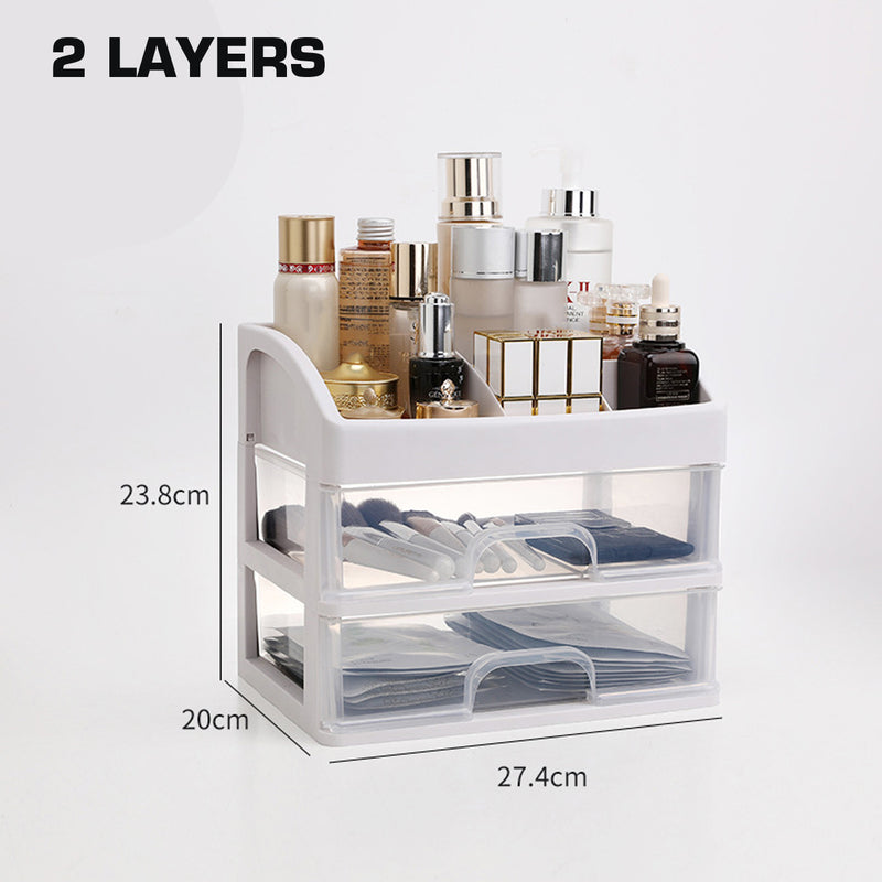 Large Multipurpose Makeup Cosmetic Jewelry Storage Box Drawer Organizer Case Display for Dormitory Bathroom