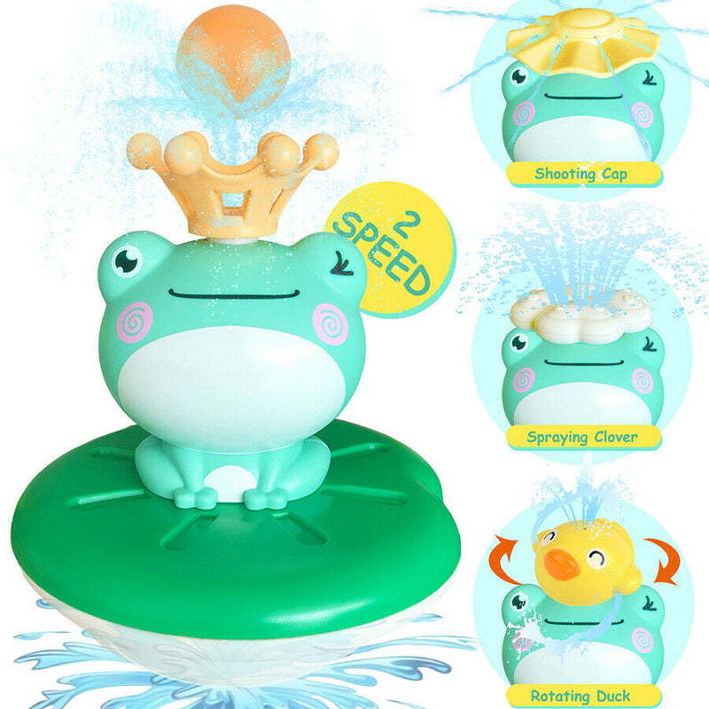 Baby Bath Toys Frog Water Spray Ball Electric Sprinkler Fountain Waterproof US