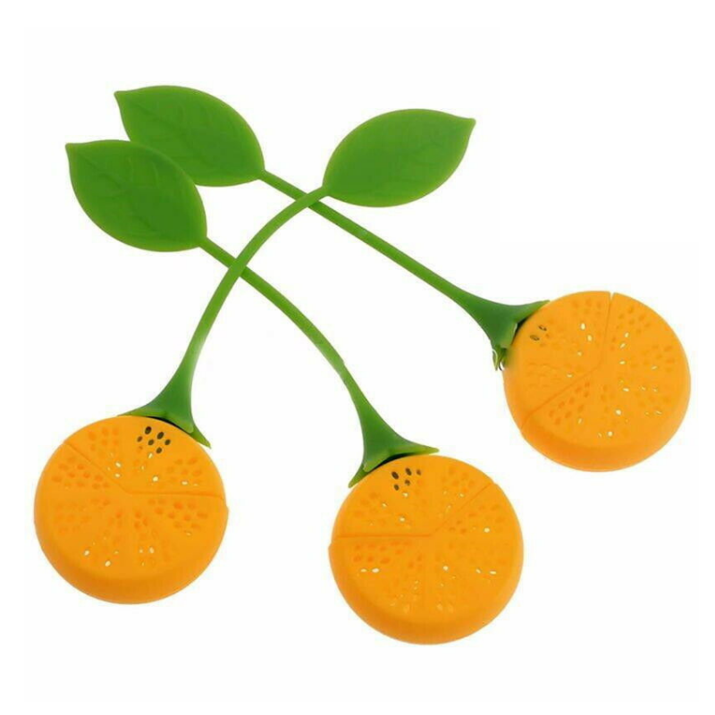 Orange Shape Silicone Leaf Loose Tea Infuser Filter Strainer Ball