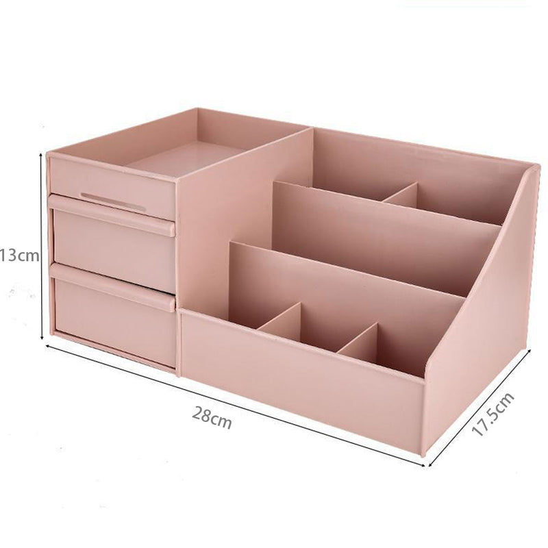 Plastic Desktop Organizer Makeup Cosmetic Storage Box Case Stationery Pen Holder Home Decorations
