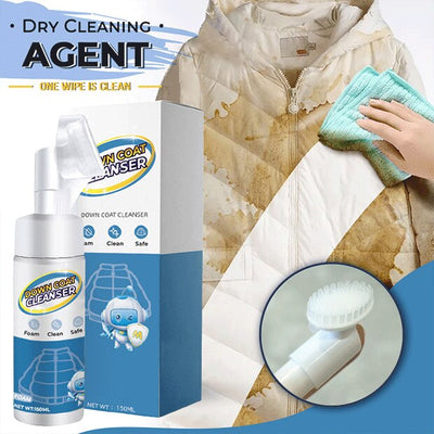 150ML Down Jacket Cleaner Dry Cleaning Agent with a brush head Quick cleaning down jacket Shoes Sofa Stains