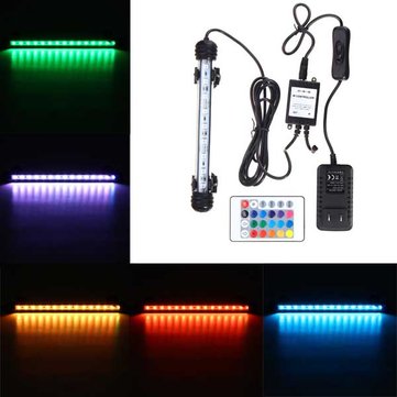 18CM RGB Remote Waterproof ip68 Aquarium LED Fish Tank Light Bar Submersible Lamp