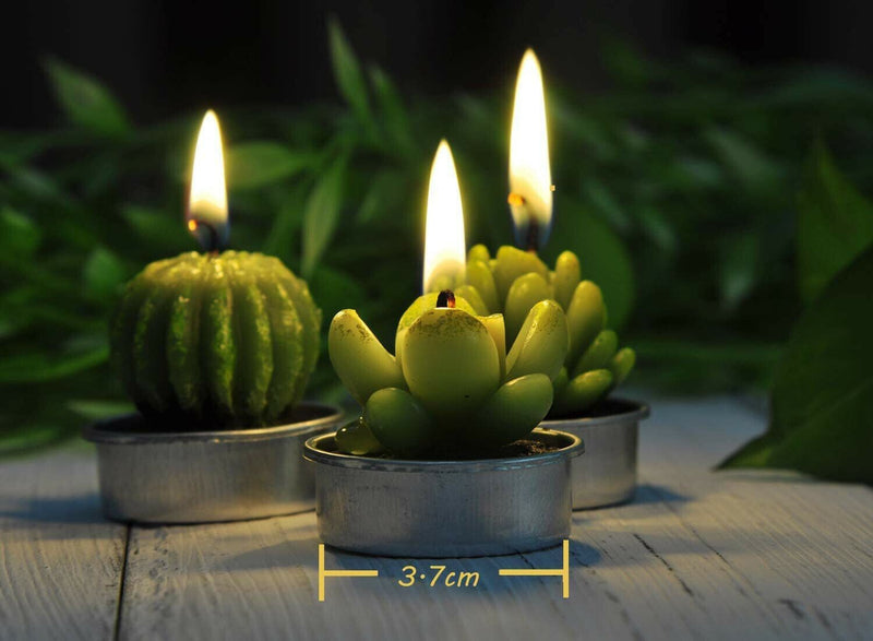 Scented Candles Cactus Tealight Smokeless Handmade Cute Mini Plants Gift Set