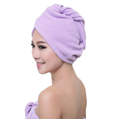 Quick Dry Microfibre Hair Drying Turban Bath Towel Head Wrap Hat Quick Dry