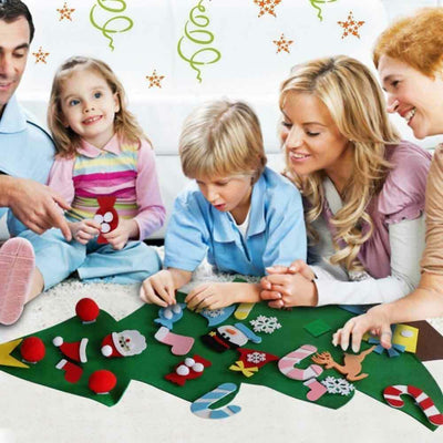 DIY Christmas Tree Set Felt Removable Ornaments Xmas Kids Hand Craft Decor AU