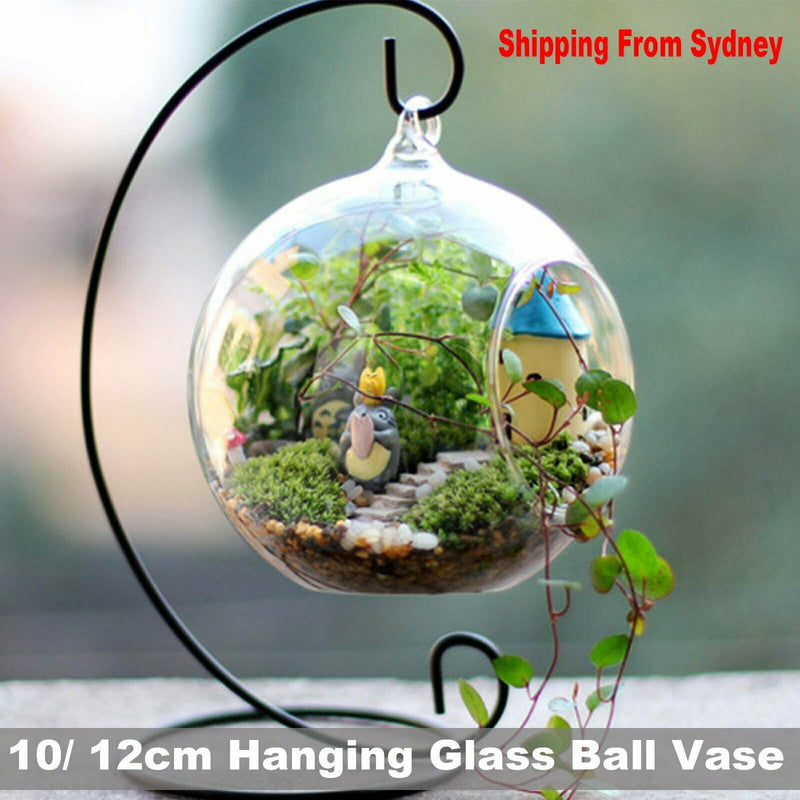 Hanging Glass Ball Vase Flower Planter Pot Terrarium Container Home Garden Decor
