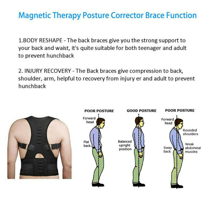 Magnetic Posture Corrector Therapy Belt Unisex Back Support Health AU