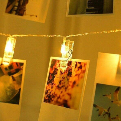 AU Warm White Hanging Picture Photo Peg Clip Fairy String Light Party Decoration