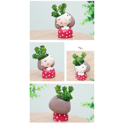 4Pcs/set Resin Plant Pot Creative Mini Planter Succulent Cactus Bonsai Flowerpot