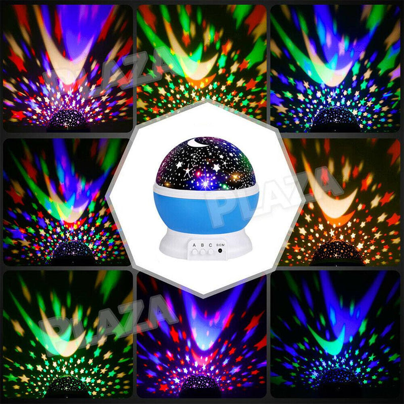 LED Night Star Sky Projector Light Lamp Rotating Starry Baby Room Kids Gift