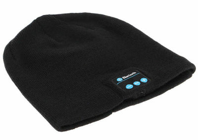 Bluetooth V3.0 Wireless Handsfree Phone Music Receiver Beanie Knitted Hat Black