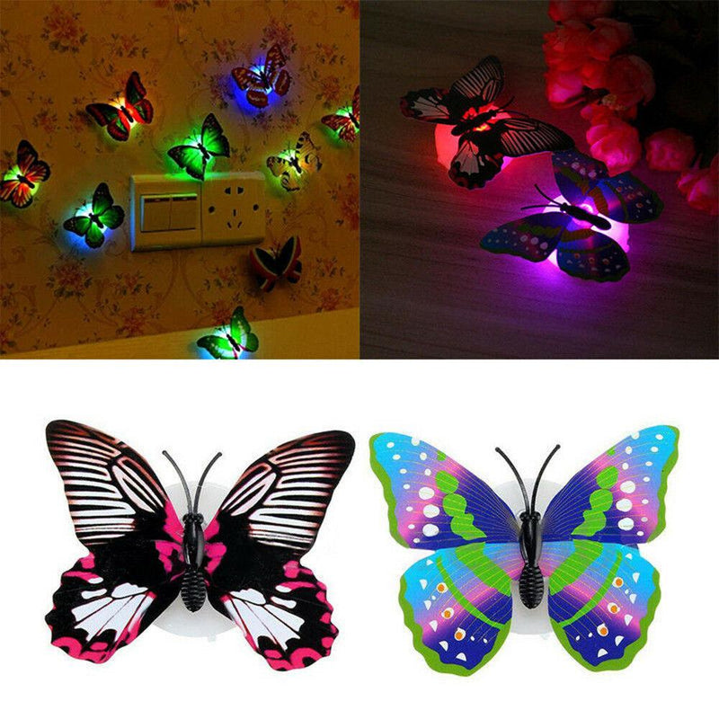 10 Pc Wall Stickers Butterfly LED Lights Wall Stickers 3D House Decoration Hot y