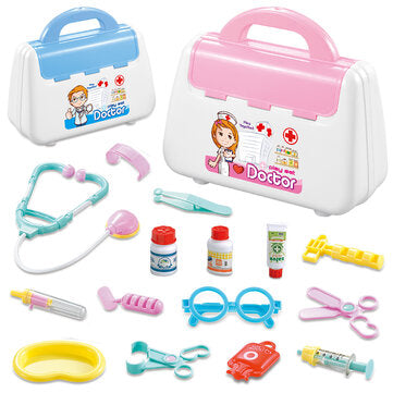 Simulation Pretend Doctor Nurse Role Play Education Toy Set with Carrying Box for Kids Gift