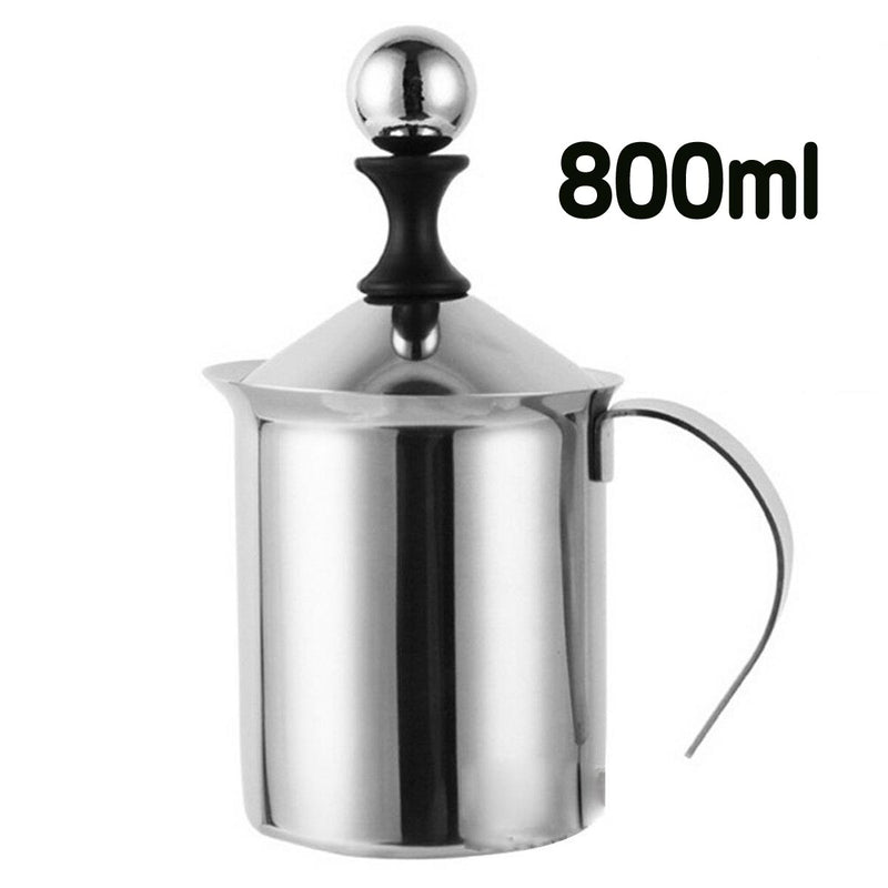Manual Handheld Milk Frother Foamer Mixer Stainless Steel Coffee Latte Stirrer