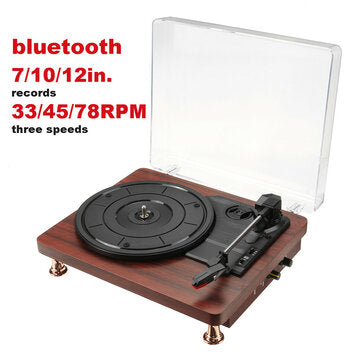 INSMA Turntable Record Player Audio bluetooth Speaker 3 Speeds Play 33/45/78RPM