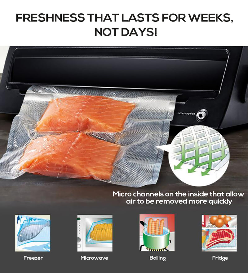 6x Vacuum Food Sealer Bag Bags Foodsaver Storage Saver Seal Commercial Heat Roll