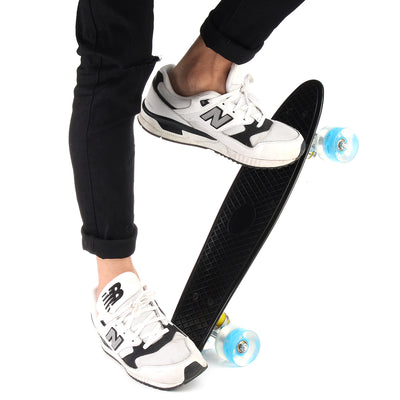 22'' LED Light Up Fish Skateboard 4 PU Wheel Single Warping Board Teenagers Kids Skateboard