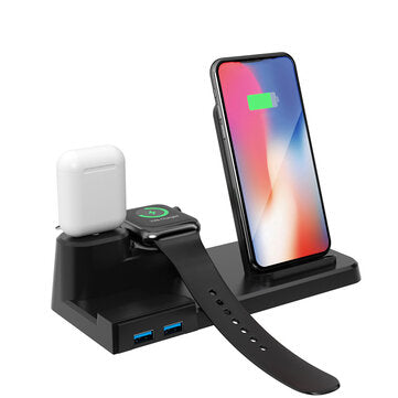 Bakeey 5-in-1 10W QI Wireless Charger For iPhone 12 11Pro XS XR for iwatch Airpods2 AirPods Pro