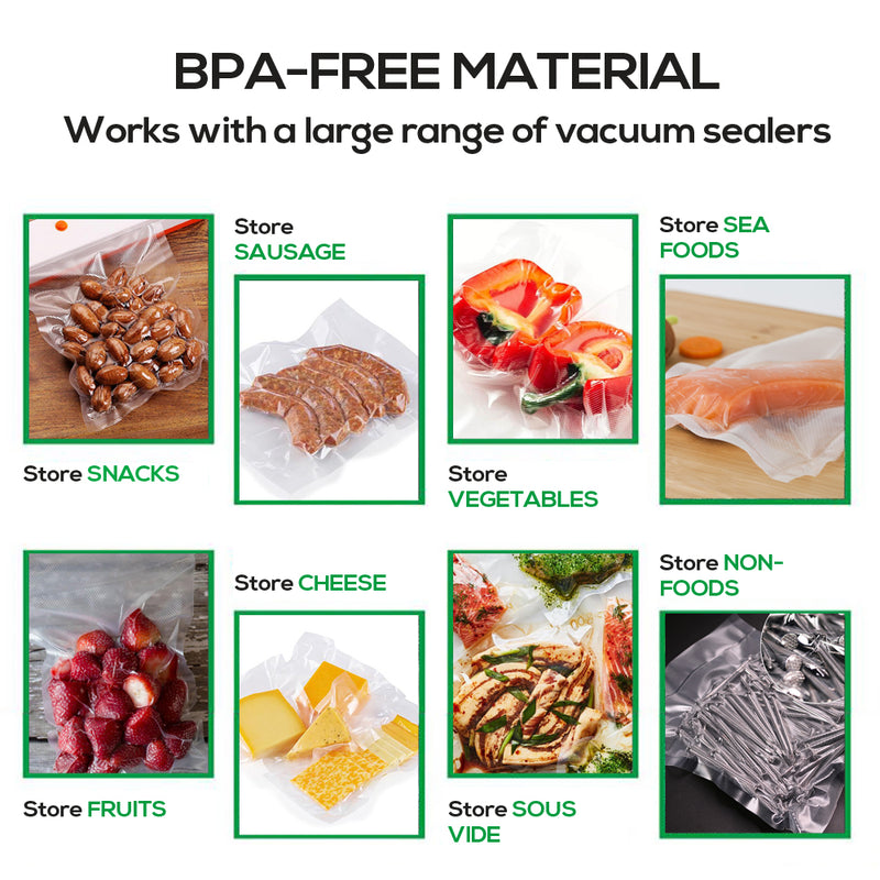 6x Vacuum Food Sealer Bag Bags Foodsaver Storage Saver Seal Commercial Heat Roll