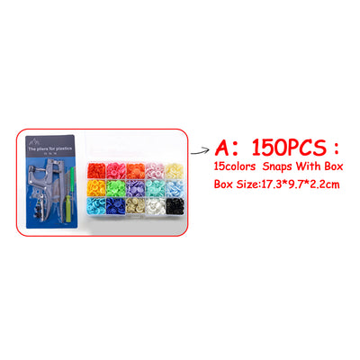 T5 Plastic Fastener Snap 150/240/360Pcs Closures Buttons for Cloth Resin Press