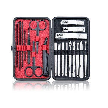 20PCS/Set Pedicure Tools Kit Stainless Steel Nail Clippers Manicure Grooming Set