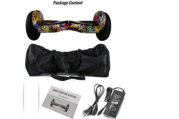 Electric Hoverboard – 10 inch – HipHop Style + LED lights [Bluetooth + Free Carry bag]