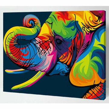 Colorful Elephant Number Kit Oil Painting Set By Number DIY Pigment Painting Art Hand Craft Tool Supplies