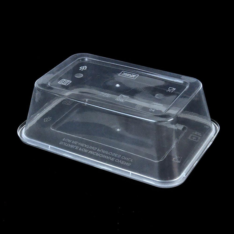 100 Pcs 1000ml Take Away Food Platstic Containers Boxes Base and Lids Bulk Pack