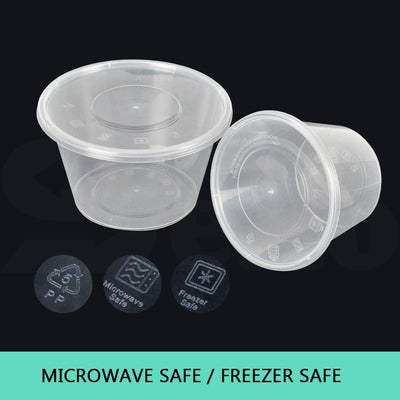 200 Pcs 800ml Take Away Food Platstic Containers Boxes Base and Lids Bulk Pack