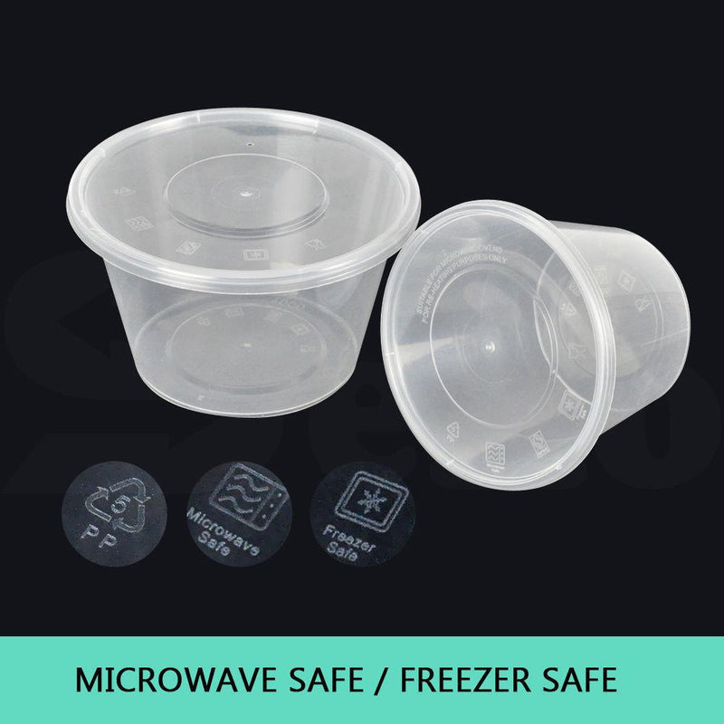 200 Pcs 800ml Take Away Food Platstic Containers Boxes Base and Lids Bulk Pack