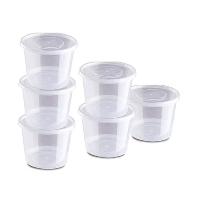 100 Pcs 800ml Take Away Food Platstic Containers Boxes Base and Lids Bulk Pack