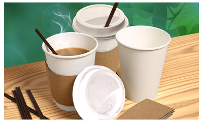 110 Pcs 12oz Disposable Takeaway Coffee Paper Cups Triple Wall Take Away w Lids