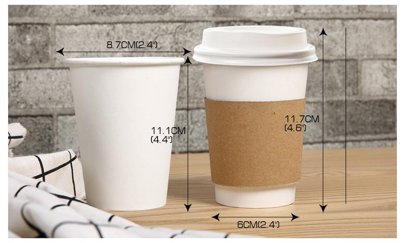 220 Pcs 12oz Disposable Takeaway Coffee Paper Cups Triple Wall Take Away w Lids