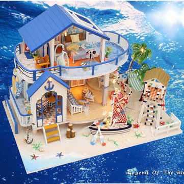 Hoomeda Legend Of The Blue Sea DIY Doll House Miniature Model With Light Music Collection G