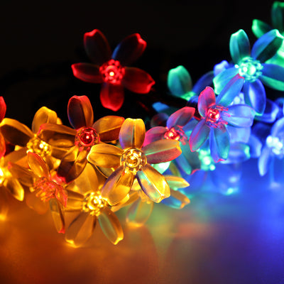 30 LED Solar Powered Fairy String Flower Lights In/Outdoor Garden Birthday Party