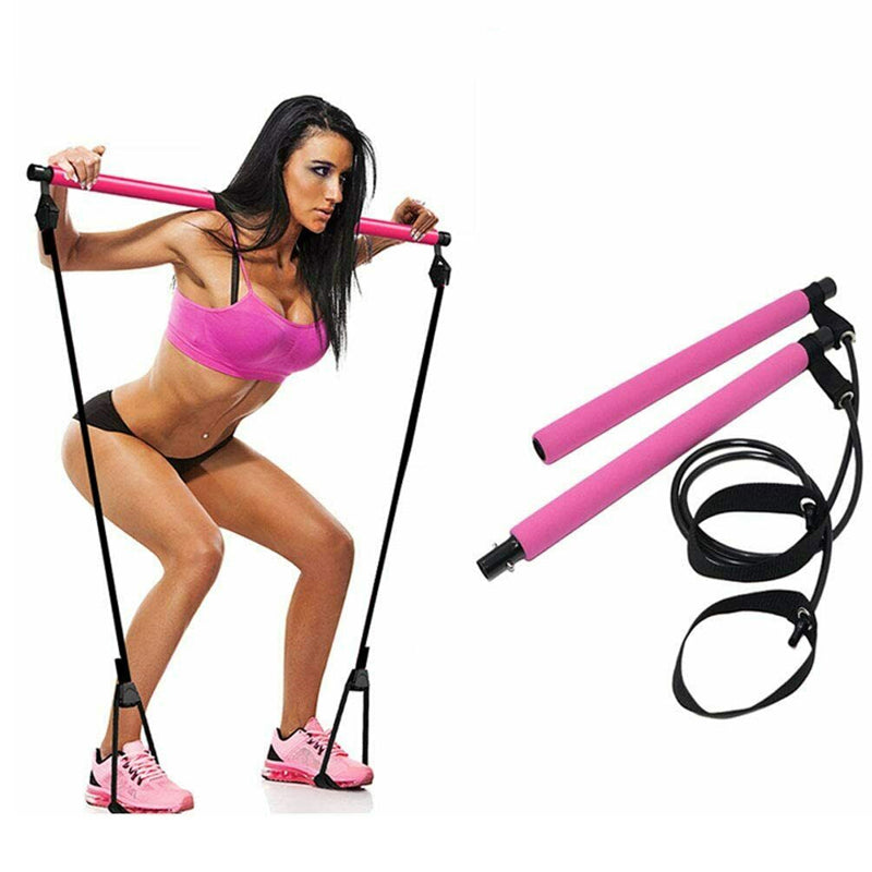 Multifunctional Portable Pilates Bar Fitness Stick Yoga Resistance Bands Home Gym Exercise Tools