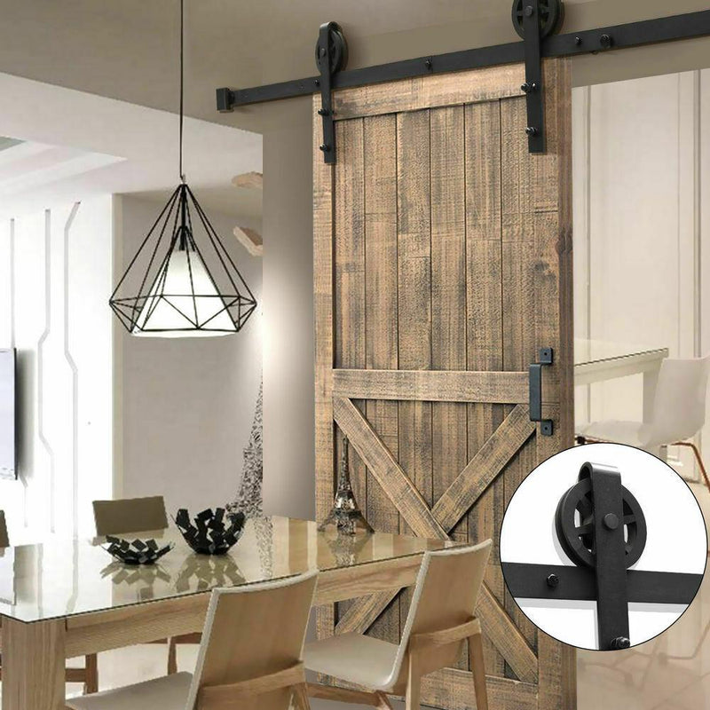 3M Antique Classic Style Single Sliding Barn Door Hardware Track Roller Kit