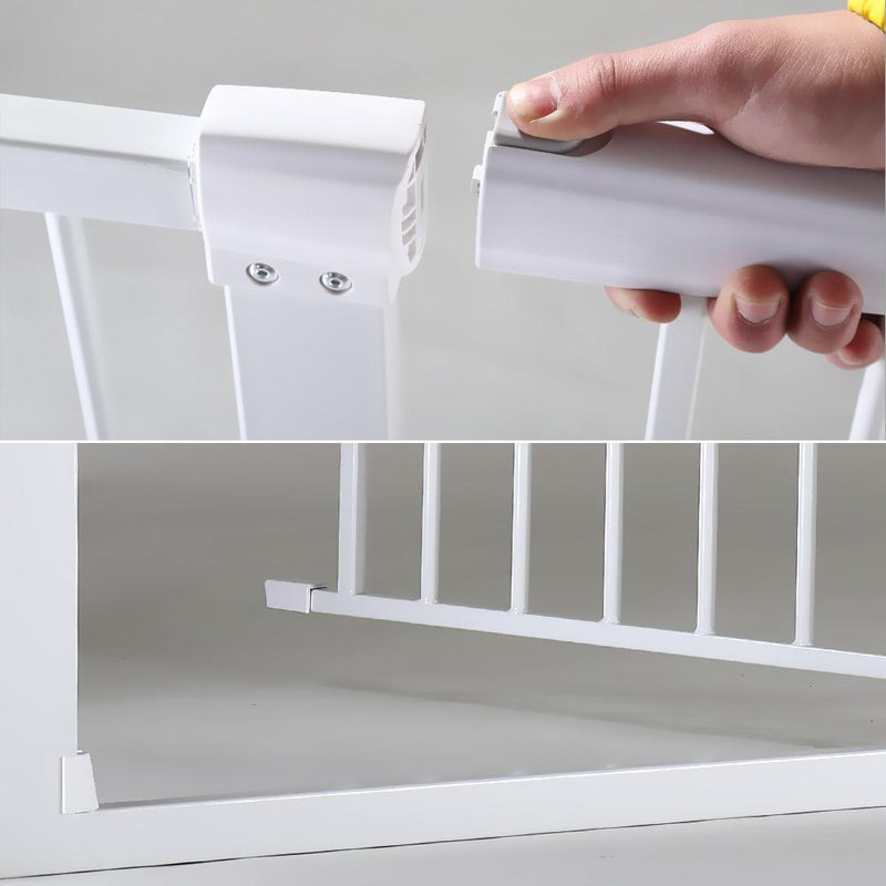 Adjustable Baby Kids Pet Safety Security Gate Stair Barrier Support Ramp White
