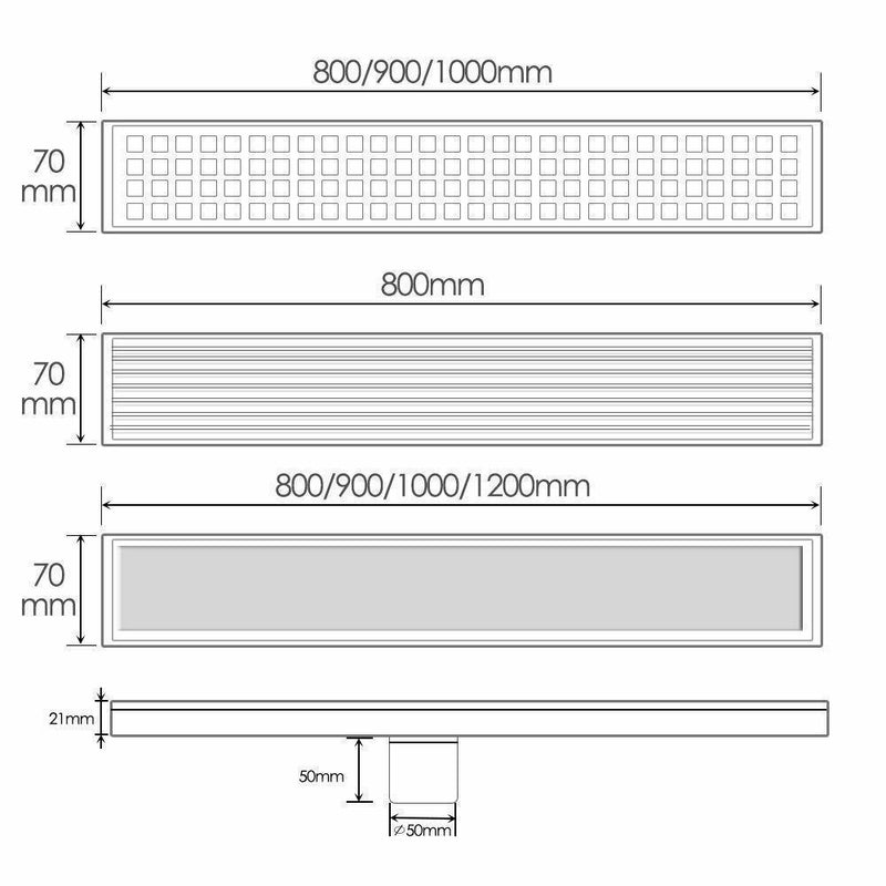 1000MM Stainless Steel Tile Insert Bathroom Shower Grate Drain Floor Linear