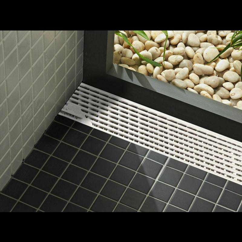 1000MM Stainless Steel Tile Insert Bathroom Shower Grate Drain Floor Linear