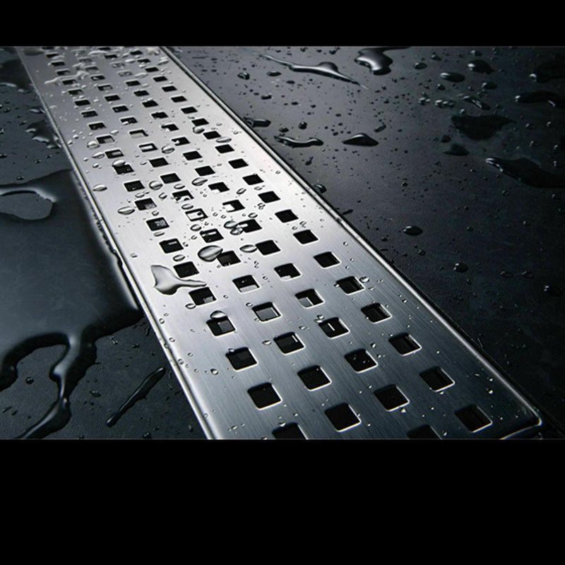 800MM Stainless Steel Tile Insert Bathroom Shower Grate Drain Floor Linear