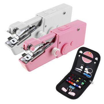 Portable Mini Handheld Cordless Sewing Machine Stitching Home Clothes + Tools Kit