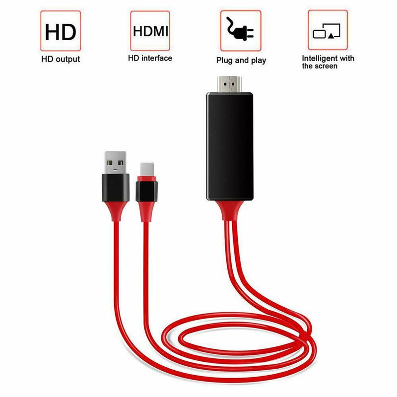 3 In 1 2M 8 Pin Lightning To HDMI Lead TV AV Cable Adapter For Iphone