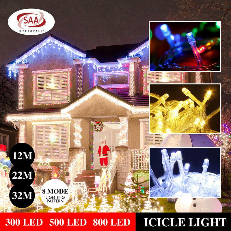 800 LED Curtain Fairy String Lights Wedding Outdoor Xmas Party Lights Warm White