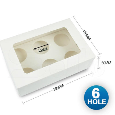 6 Holes Cupcake Boxes 20 Pk Window Face Cover Inserts Cake Boxes Boards